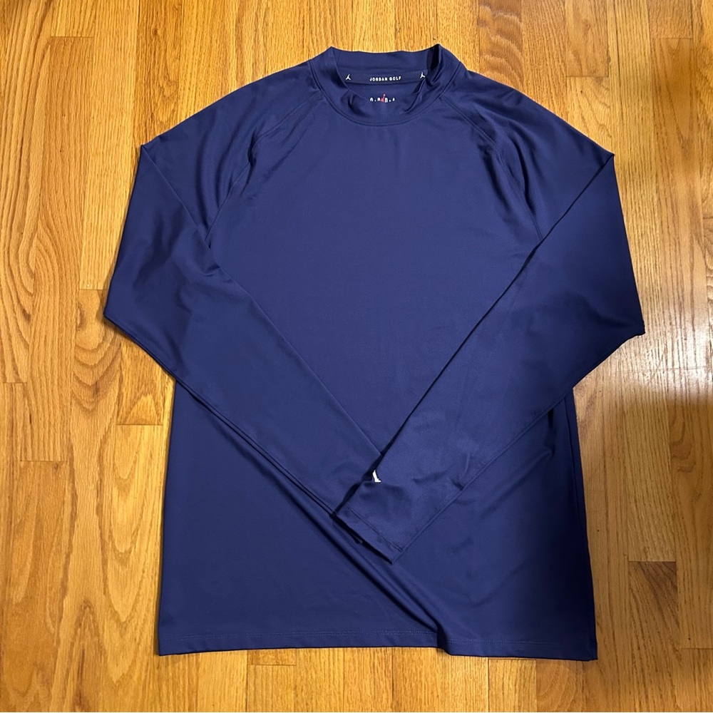 JORDAN Golf Long Sleeve Shirt Mock Neck Mens Large Purple NIKE Dri-Fit Jumpman
